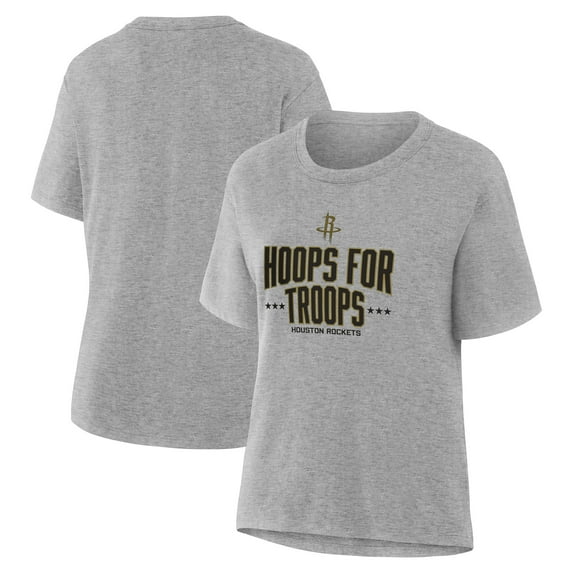 Women's Gray Houston Rockets Hoops For Troops T-Shirt