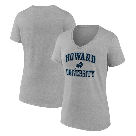 Women's Gray Howard Bison Campus V-Neck T-Shirt