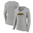 thumbnail image 1 of Women's Gray Jacksonville Jaguars Classic Logo Long Sleeve V-Neck T-Shirt, 1 of 3