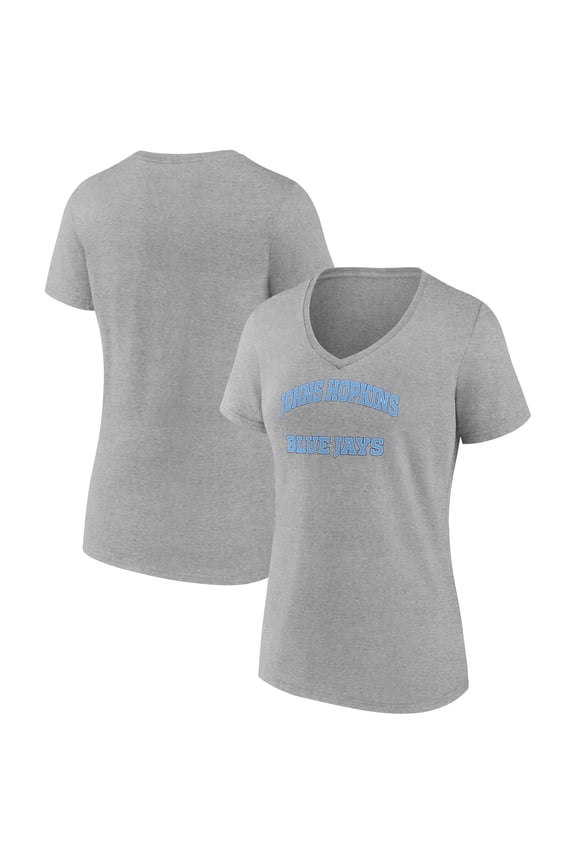 Women's Gray Johns Hopkins Blue Jays Campus V-Neck T-Shirt