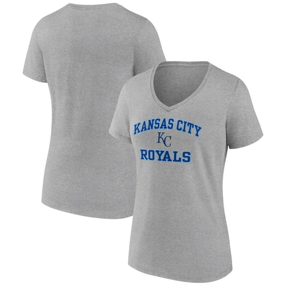 Women's Gray Kansas City Royals Heart and Soul V-Neck T-Shirt