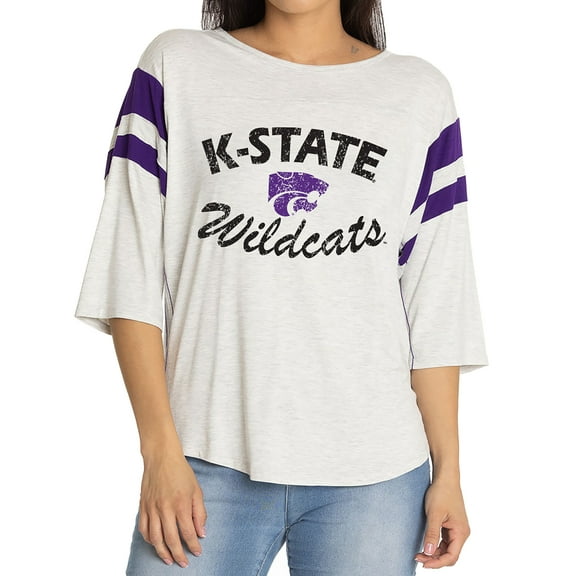 Women's Gray Kansas State Wildcats Sabrina Jersey T-Shirt