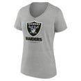 thumbnail image 1 of Women's Gray Las Vegas Raiders Logo Team Lockup V-Neck T-Shirt, 1 of 3