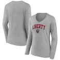 thumbnail image 1 of Women's Gray Liberty Flames Campus Long Sleeve V-Neck T-Shirt, 1 of 3