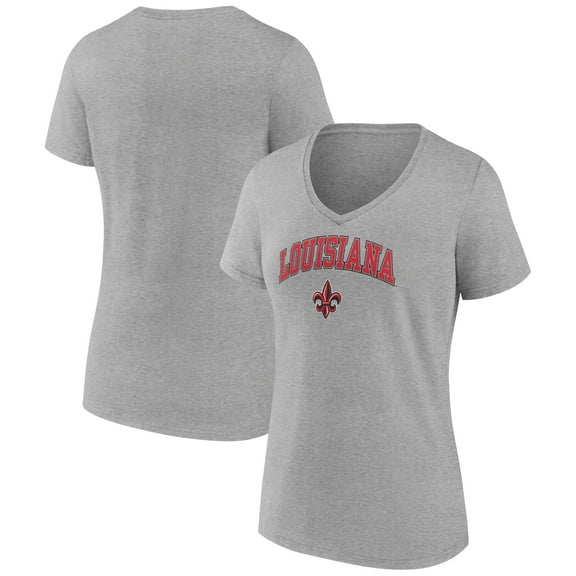 Women's Gray Louisiana Ragin' Cajuns Campus V-Neck T-Shirt