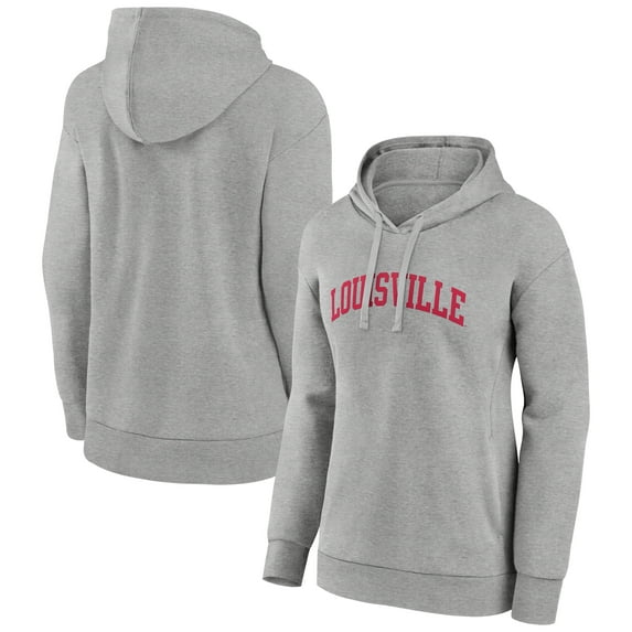 Women's Gray Louisville Cardinals Arch Pullover Hoodie