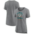 thumbnail image 1 of Women's  Gray Miami Dolphins Vintage Arch Tri-Blend T-Shirt, 1 of 3