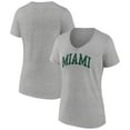 thumbnail image 1 of Women's Gray Miami Hurricanes Basic Arch V-Neck T-Shirt, 1 of 3