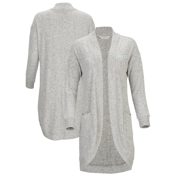 Women's Gray Michigan State Spartans Oversized Cuddle Tri-Blend Cardigan