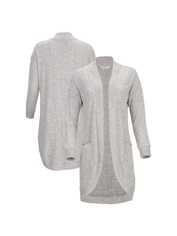 Women's Gray Michigan State Spartans Oversized Cuddle Tri-Blend Cardigan