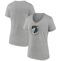 Women's Gray Minnesota United FC Official Logo V-Neck T-Shirt