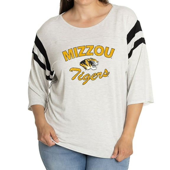 Women's Gray Missouri Tigers Sabrina Jersey T-Shirt