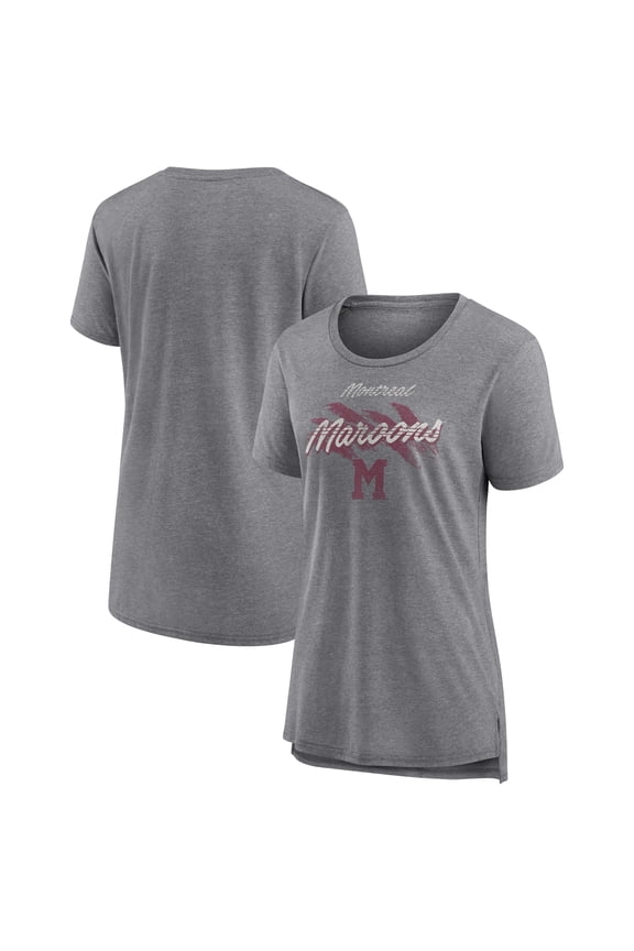 Women's Gray Montreal Maroons Hit the Ice Tri-Blend T-Shirt
