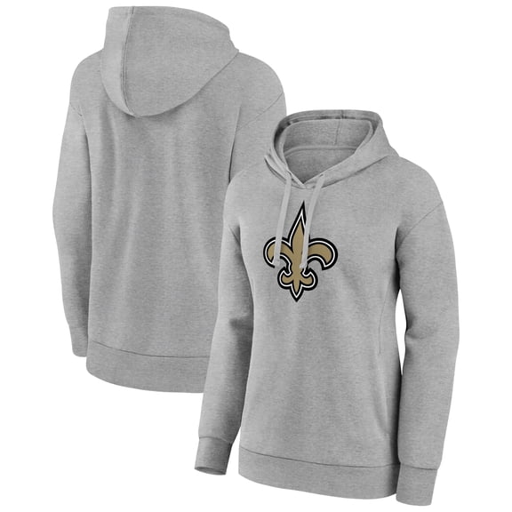 Women's Gray New Orleans Saints Primary Logo Pullover Hoodie