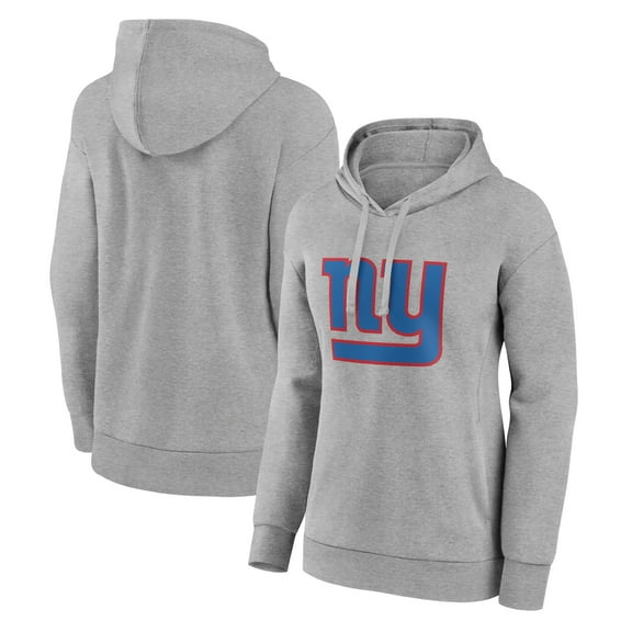 Women's Gray New York Giants Primary Logo Pullover Hoodie