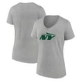 thumbnail image 1 of Women's Gray New York Jets Secondary Logo V-Neck T-Shirt, 1 of 3