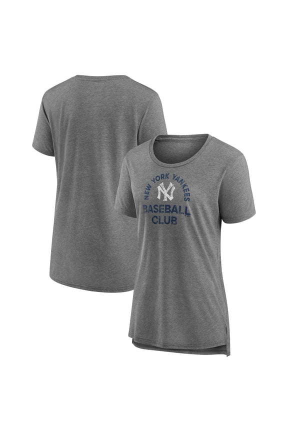 Women's Gray New York Yankees Selected First Tri-Blend T-Shirt