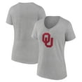 thumbnail image 1 of Women's Gray Oklahoma Sooners Team Logo V-Neck T-Shirt, 1 of 3