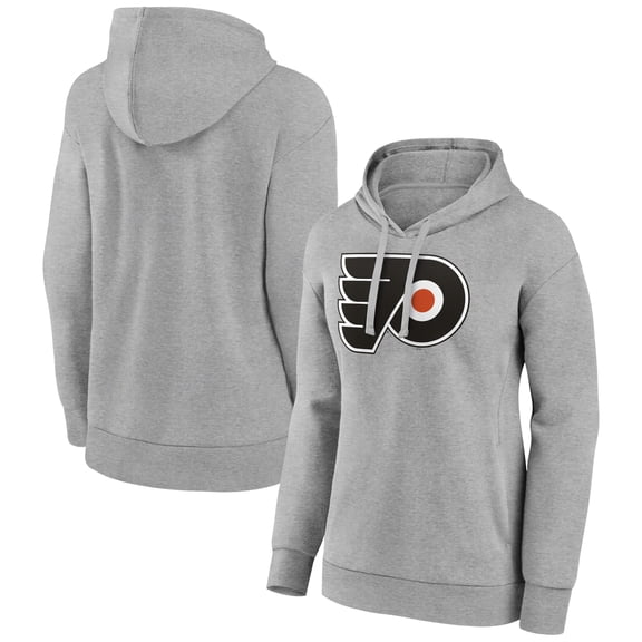 Women's Gray Philadelphia Flyers Primary Logo Pullover Hoodie