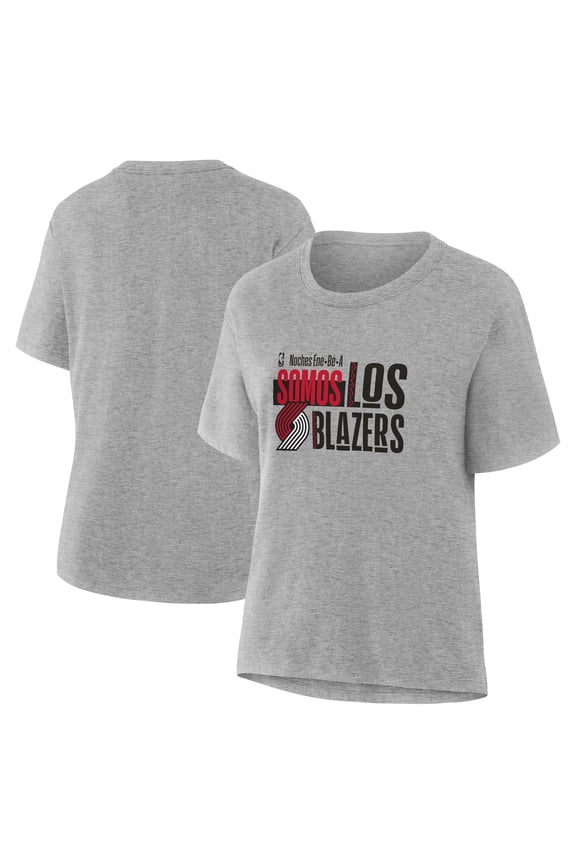 Women's Gray Portland Trail Blazers Noches Training T-Shirt