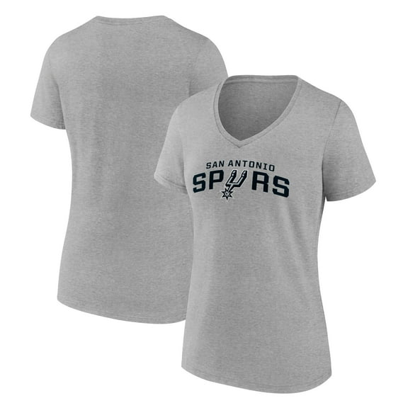 Women's Gray San Antonio Spurs Wordmark V-Neck T-Shirt