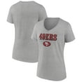 thumbnail image 1 of Women's Gray San Francisco 49ers Logo Team Lockup V-Neck T-Shirt, 1 of 3