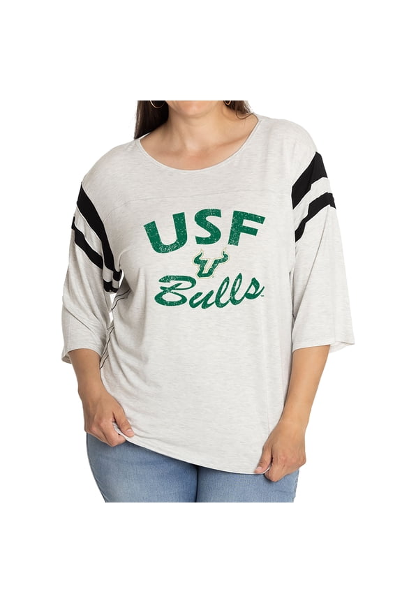 Women's Gray South Florida Bulls Sabrina Jersey T-Shirt