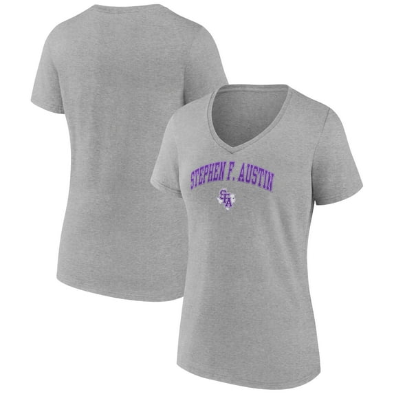 Women's Gray Stephen F Austin Lumberjacks Campus V-Neck T-Shirt