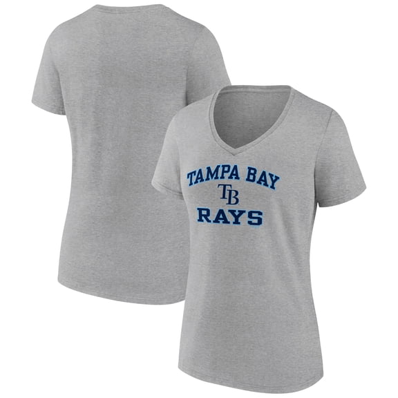 Women's Gray Tampa Bay Rays Heart and Soul V-Neck T-Shirt