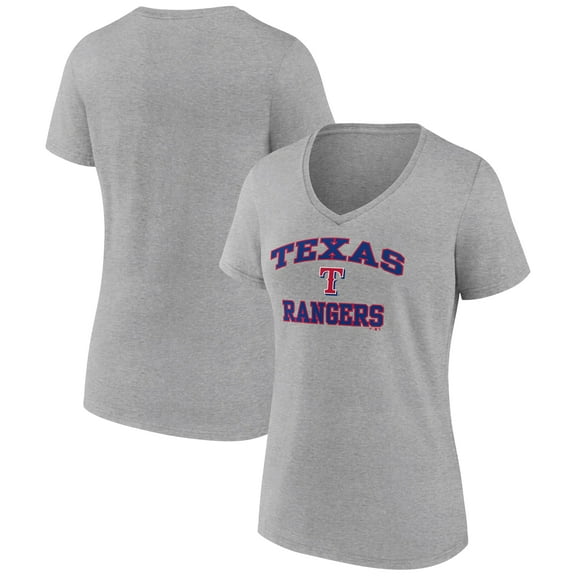Women's Gray Texas Rangers Heart and Soul V-Neck T-Shirt