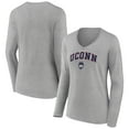 thumbnail image 1 of Women's Gray UConn Huskies Campus Long Sleeve V-Neck T-Shirt, 1 of 3