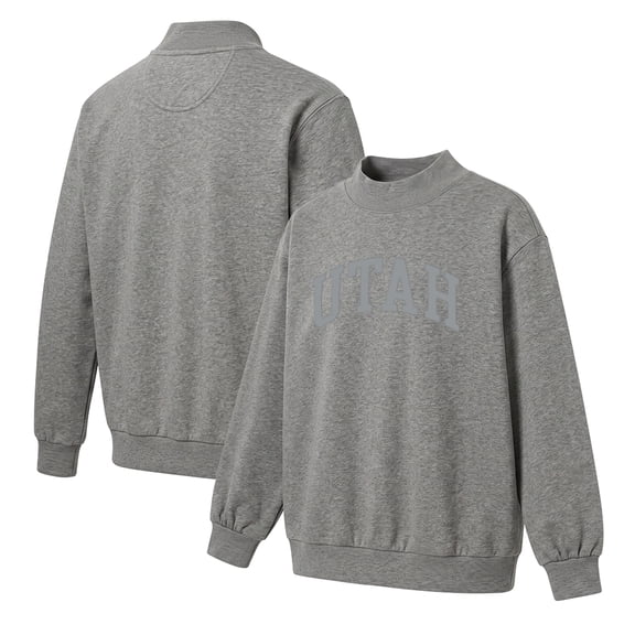 Women's Heather Gray Utah Utes Monroe Mock Neck Sweatshirt