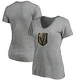 thumbnail image 1 of Women's Gray Vegas Golden Knights Primary Logo V-Neck T-Shirt, 1 of 3