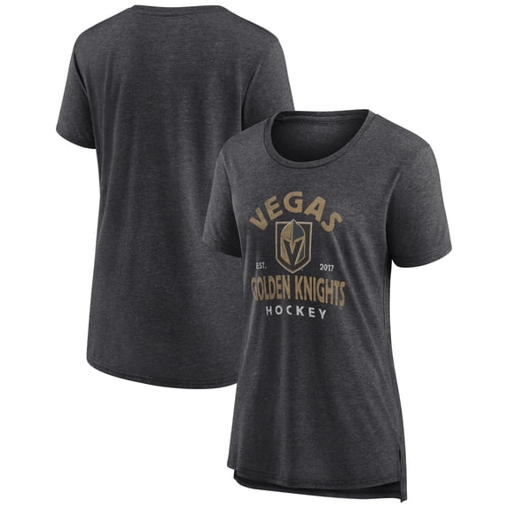 Women's Gray Vegas Golden Knights Vintage Arch Tri-Blend T-Shirt