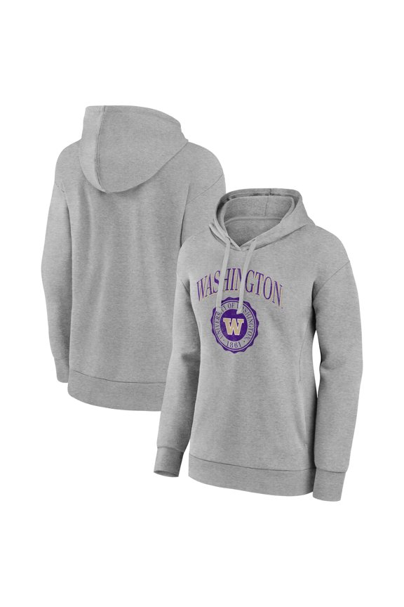 Women's Gray Washington Huskies State Arch Pullover Hoodie