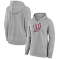thumbnail image 1 of Women's Gray Washington Nationals Distressed Team Pullover Hoodie, 1 of 3