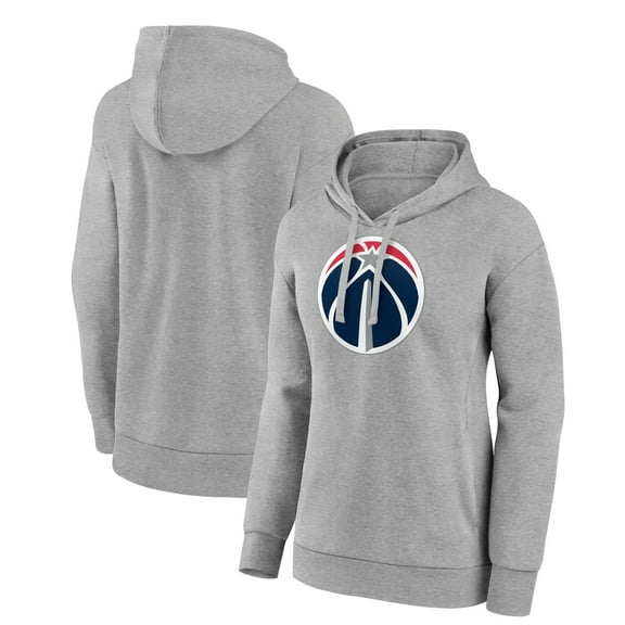 Women's Gray Washington Wizards Primary Logo Pullover Hoodie