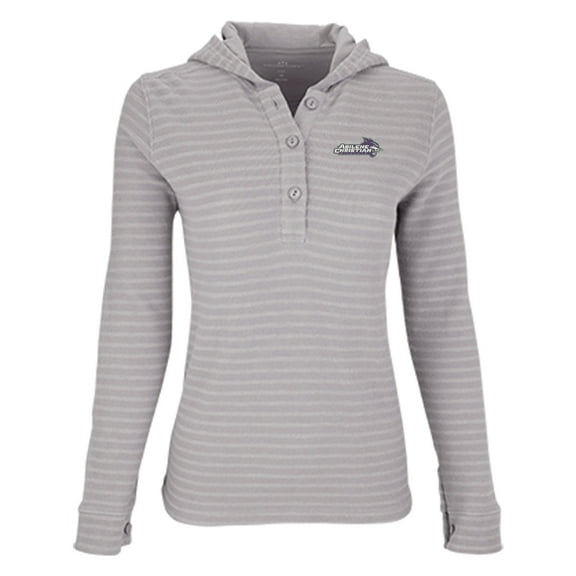 Women's Gray/White Abilene Christian University Wildcats Baja Pullover Hoodie