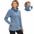 Women's Grayish Blue Small Running Fleece Pullover with Thumb Holes and ...