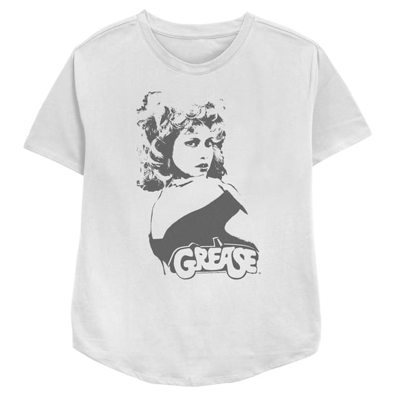 Women's Grease Sandy Retro Portrait Graphic Tee White Medium