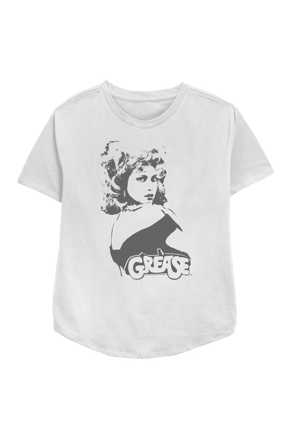 Women's Grease Sandy Retro Portrait Graphic Tee White X Large