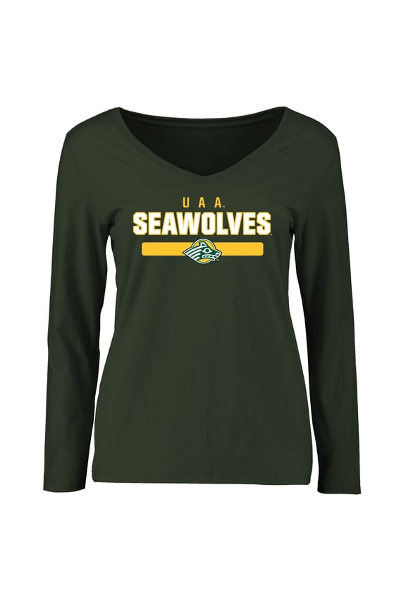 Women's Green Alaska Anchorage Seawolves Team Strong Long Sleeve T-Shirt