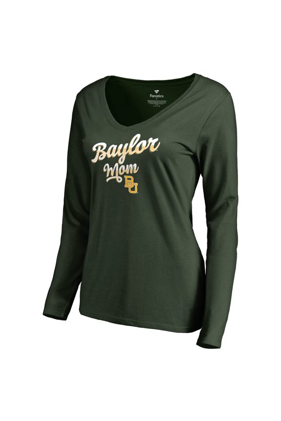 Women's Green Baylor Bears Team Mom Long Sleeve T-Shirt