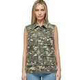 thumbnail image 1 of Women's Green Camo Cargo Denim Vest – Versatile Layering Piece for Daily Casual Outfits [ZhiHiMeRi] | L, 1 of 8