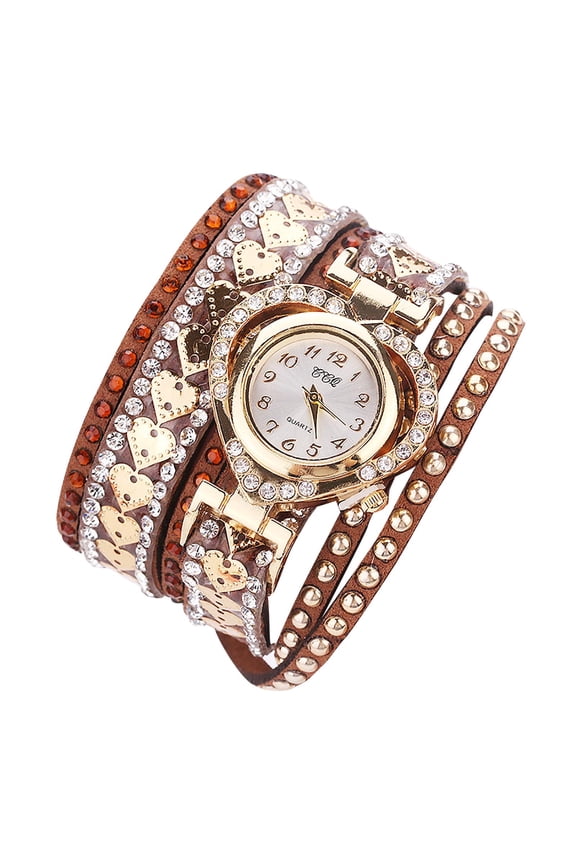 Women's Green Chakra Stone Bracelet Watch | Alloy Loop Bangle | Elegant Gift for Wife, Girlfriend, Friends | Valentine's Day, Birthday, Anniversary Present