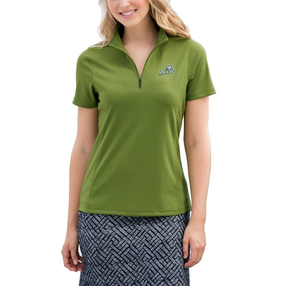 Women's Green Florida Gulf Coast Eagles Vansport Micro-Waffle Mesh Polo