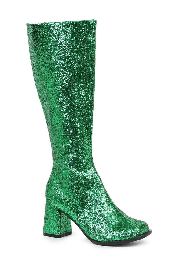 Women's Green Glitter Gogo Boots