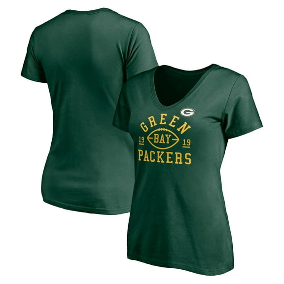 Women's Green Green Bay Packers Hometown Collection V-Neck T-Shirt