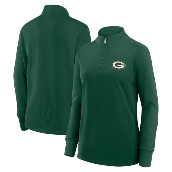 Women's Logo Athletic Green Green Bay Packers Velocity Quarter-Zip Jacket