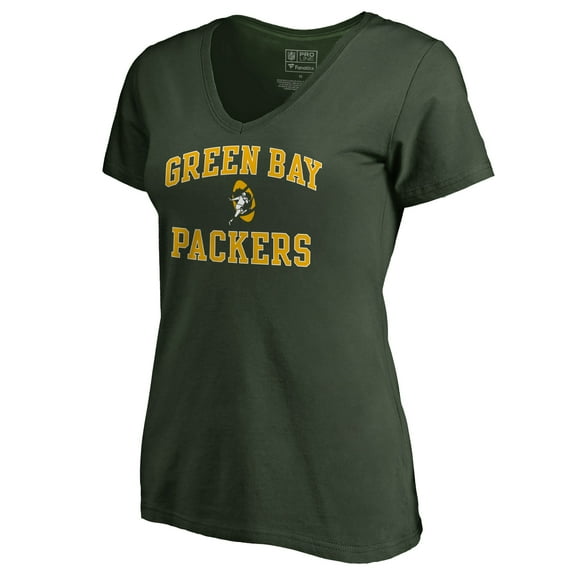 Women's Green Green Bay Packers Vintage Collection Victory Arch V-Neck T-Shirt